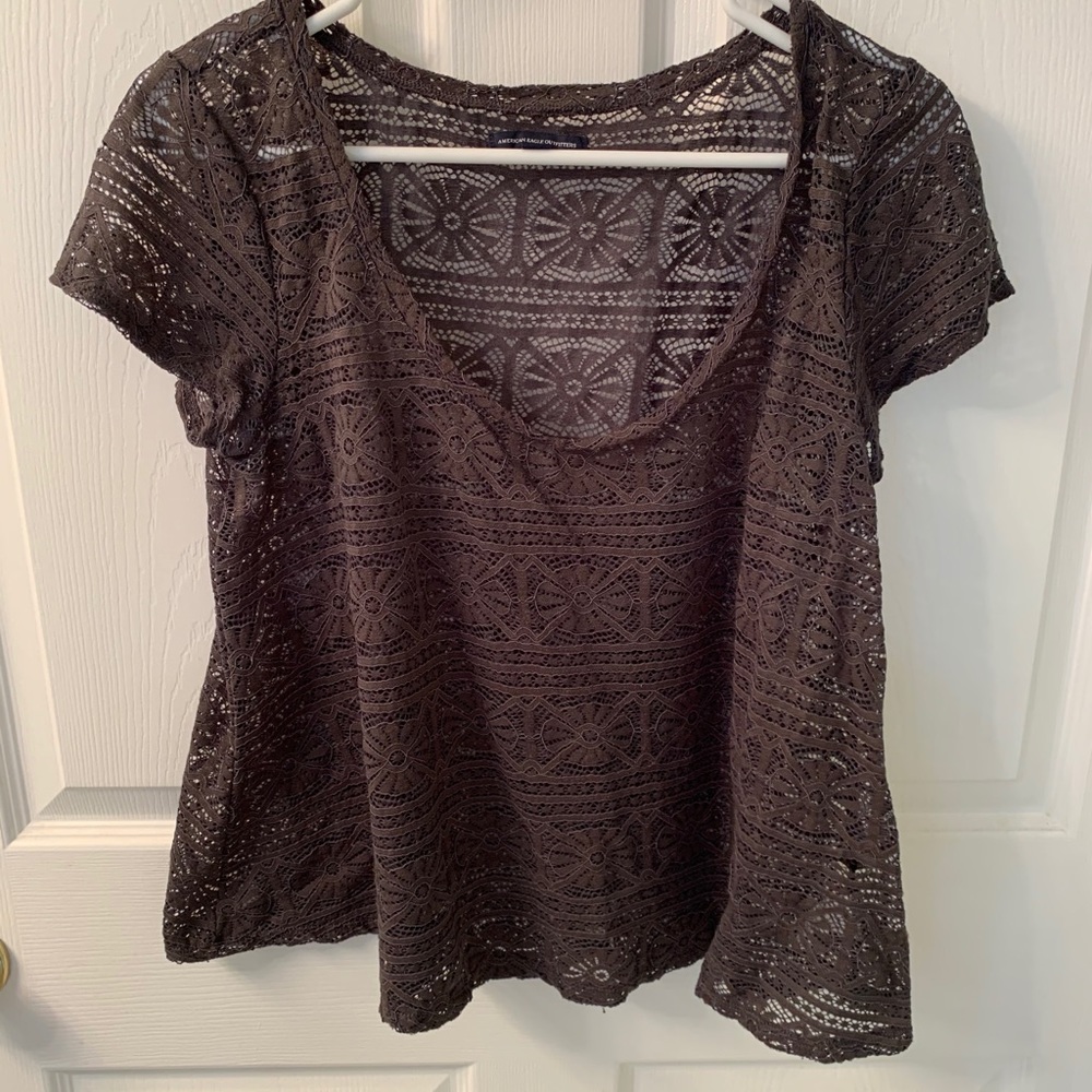 Grey lace top